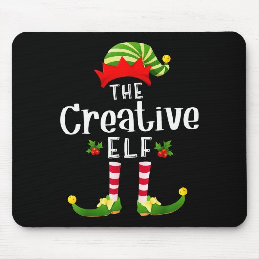 Creatieve Kerst Elf Matching Pyjama Kerstfeest Muismat (Voorkant)