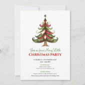 Creatieve kerstboom kerst uitnodiging (Voorkant)