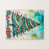  Creatieve Kerstboomtekening Legpuzzel (Horizontaal)