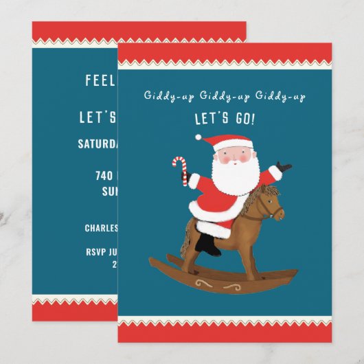 Creatieve kerstfeest uitnodiging (Voorkant / Achterkant)