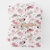 Creatieve Kinder katten die papierbladen overvulle Inpakpapier Vel (In situ)