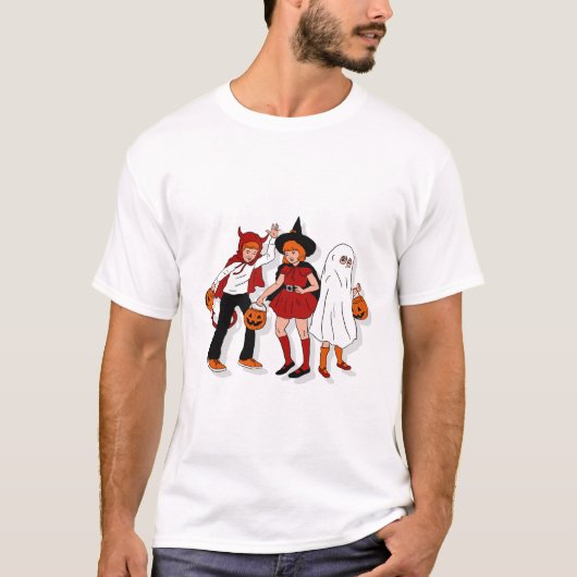 Creatieve kinderportretten Halloween T-shirt (Voorkant)