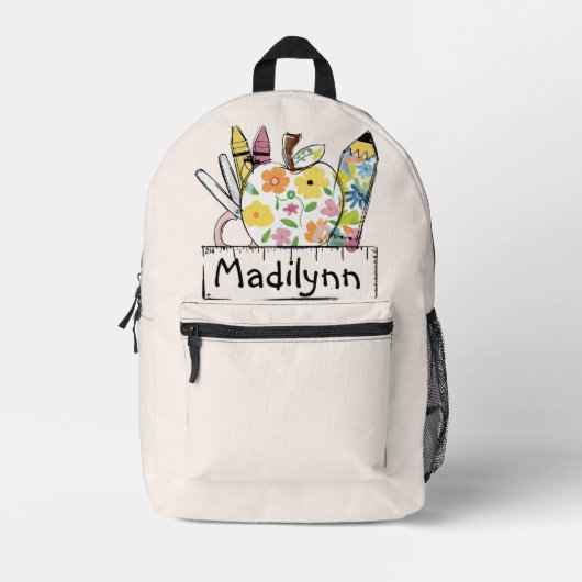 Creatieve kit: gepersonaliseerde schoolbenodigdhed bedrukte rugzak (Voorkant)