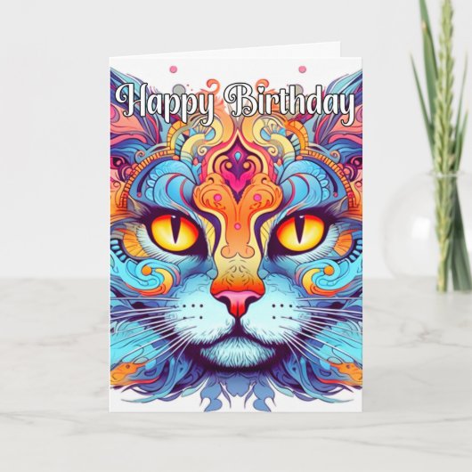 Creatieve Kitty Cat Illustratie Kaart (Voorkant)