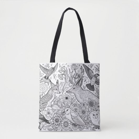 Creatieve kleuractiviteit op Kleuren Tote Bag (Voorkant)