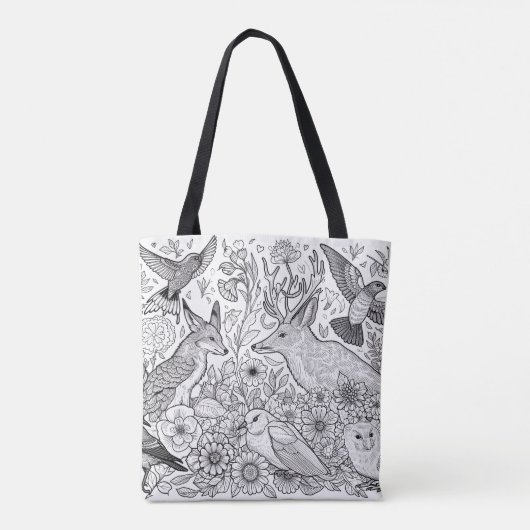 Creatieve kleuractiviteit op Kleuren Tote Bag (Achterkant)