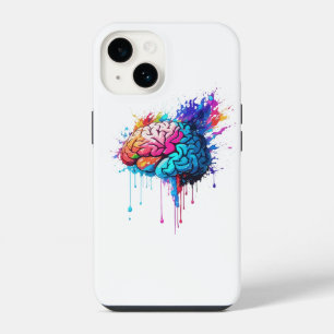 Creatieve kleurrijke Brain Splash Artwork iPhone 14 Hoesje