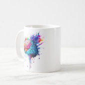 Creatieve kleurrijke Brain Splash Artwork Koffiemok (Voorkant links)