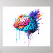 Creatieve kleurrijke Brain Splash Artwork Poster (Voorkant)