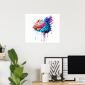 Creatieve kleurrijke Brain Splash Artwork Poster (Thuiskantoor)