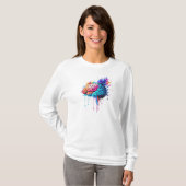 Creatieve kleurrijke Brain Splash Artwork T-shirt (Voorkant volledig)