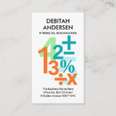 Creatieve kleurrijke financiële nummers visitekaartje (Voorkant)