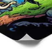 Creatieve kleurrijke psychedelische paddenstoelkun poster (Hoek)