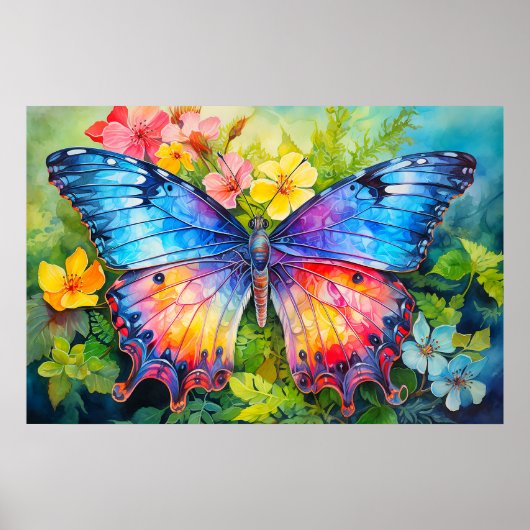 Creatieve Kleurrijke Vlinder Collage Poster (Voorkant)