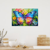 Creatieve Kleurrijke Vlinder Collage Poster (Keuken)