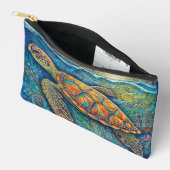 Creatieve kleurrijke zwemschildpad illustratie etui (Open)