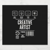 Creatieve kunstenaar Grappig Bier Etiket (Enkel label)