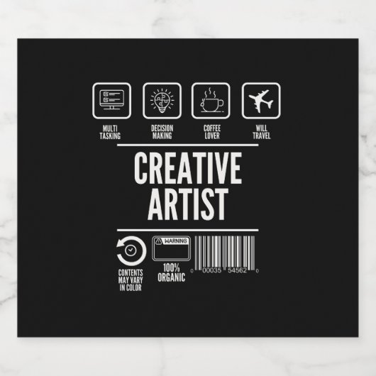 Creatieve kunstenaar Grappig Bier Etiket (Enkel label)