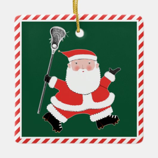 Creatieve Lacrosse Kerst Collectie Keramisch Ornament (Voorkant)