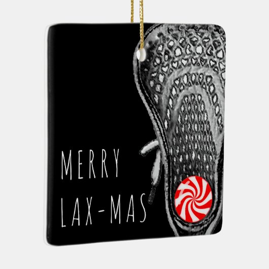 Creatieve Lacrosse Kerst Keramisch Ornament (Rechts)