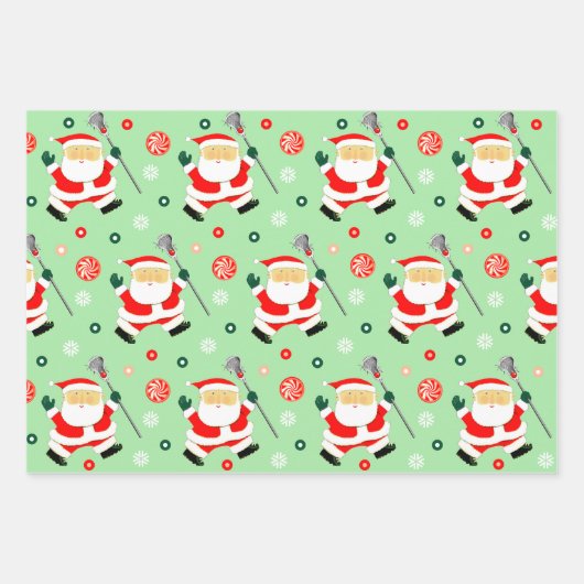 Creatieve Lacrosse kerstcadeau Inpakpapier Vel (Voorkant)