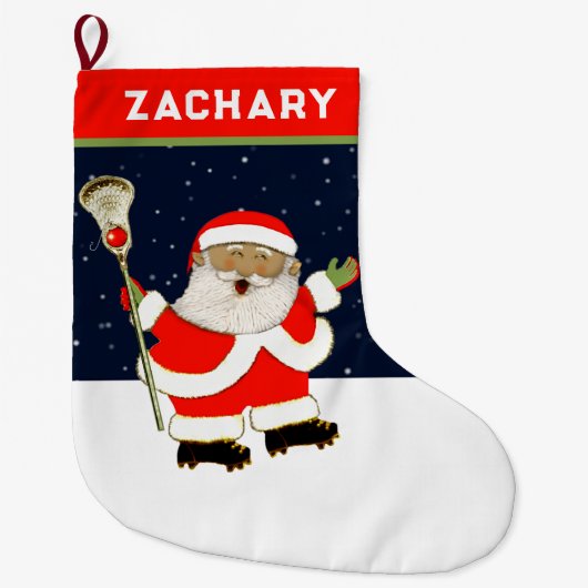 Creatieve Lacrosse Kerstgeschenken Grote Kerstsok (Voorkant)