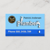 Creatieve Loodgieter Signage Blauw Water Visitekaartje (Voorkant)