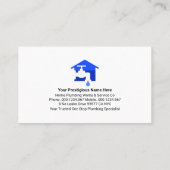 Creatieve Loodgieter Signage Blauwe Loodgieter Pic Visitekaartje (Achterkant)