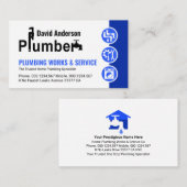 Creatieve Loodgieter Signage Blauwe Loodgieter Pic Visitekaartje (Voorkant / Achterkant)