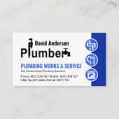 Creatieve Loodgieter Signage Blauwe Loodgieter Pic Visitekaartje (Voorkant)