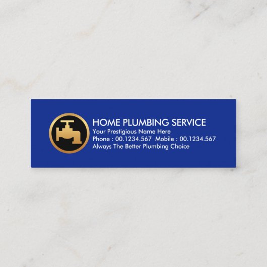 Creatieve loodgieter stromend water mini visitekaartje (Achterkant)