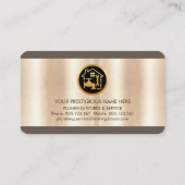 Creatieve loodgieterspictogrammen op metaal visitekaartje (Achterkant)