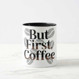 Creatieve "Maar Eerst, Koffie" Typografie Mok