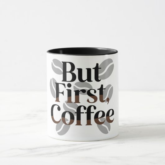 Creatieve "Maar Eerst, Koffie" Typografie Mok (Midden)