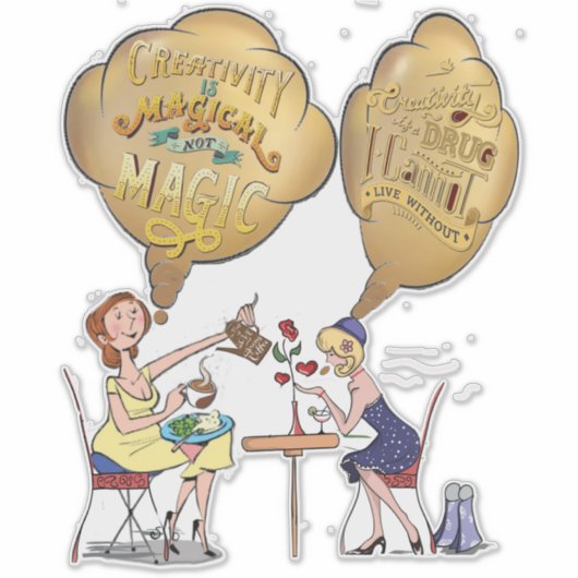 Creatieve Magie Pauze Tijd met Vrienden Sticker (Voorkant)