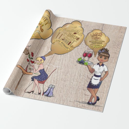 Creatieve Magische Pauze tijd met vrienden Cadeaupapier (Uitgerold)