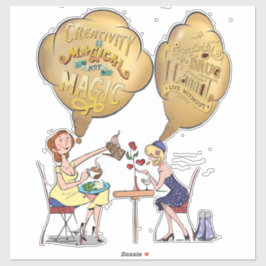 Creatieve Magische Pauze tijd met vrienden Sticker