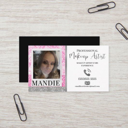Creatieve Make-up Haar Wimper Foto Kaart QR Code Visitekaartje (Voorkant / Achterkant in situ)