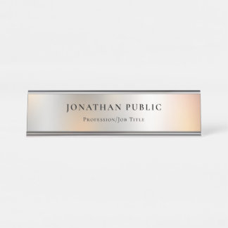 Creatieve Metallic Look Eenvoudig Ontwerp Professi Bureau Naambordje