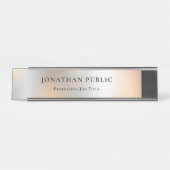 Creatieve Metallic Look Eenvoudig Ontwerp Professi Bureau Naambordje (Voorkant)