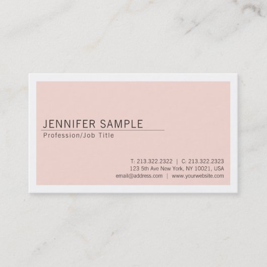 Creatieve minimalistische moderne chique vlakte tr visitekaartje (Voorkant)