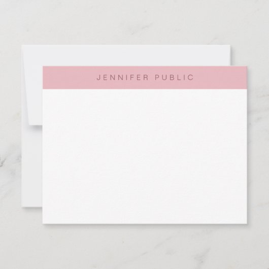 Creatieve minimalistische moderne Roos gouden Sjab Notitiekaartje (Voorkant)