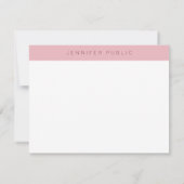 Creatieve minimalistische moderne Roos gouden Sjab Notitiekaartje (Achterkant)