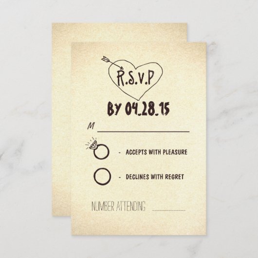 Creatieve moderne bruiloft RSVP kaarten (Voorkant / Achterkant)