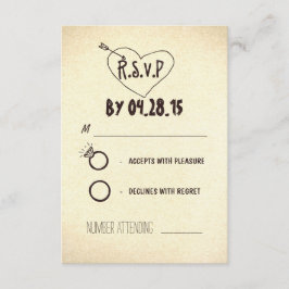 Creatieve moderne bruiloft RSVP kaarten Kaartje