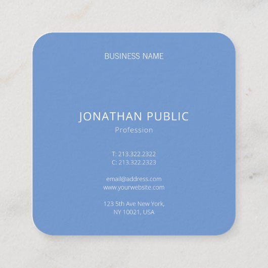 Creatieve, moderne, eenvoudige professionele Sjabl Vierkante Visitekaartje (Achterkant)