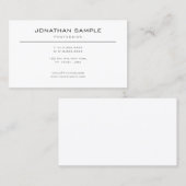 Creatieve Moderne Gladde Duidelijke Witte Trendy Visitekaartje (Voorkant / Achterkant)