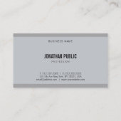 Creatieve moderne grijze legante eenvoudige Sjablo Visitekaartje (Achterkant)