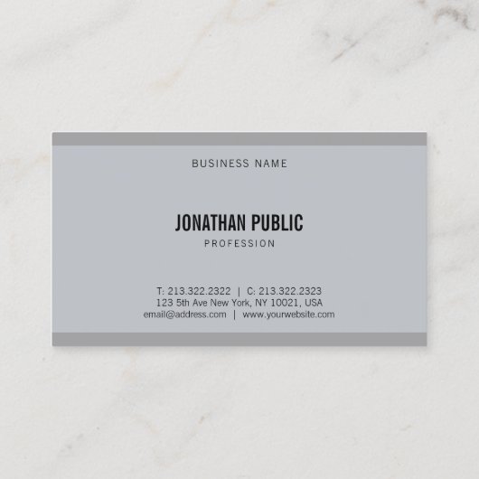Creatieve moderne grijze legante eenvoudige Sjablo Visitekaartje (Achterkant)