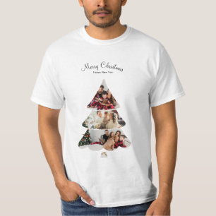 Creatieve Moderne Kerstboom Fotocollage T-shirt